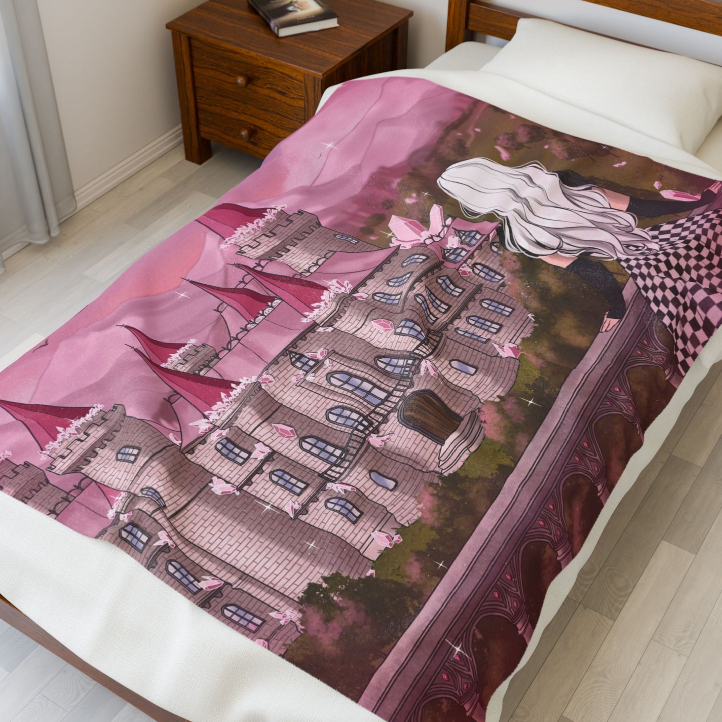 Everland Enchanted Castle Velveteen Plush Blanket