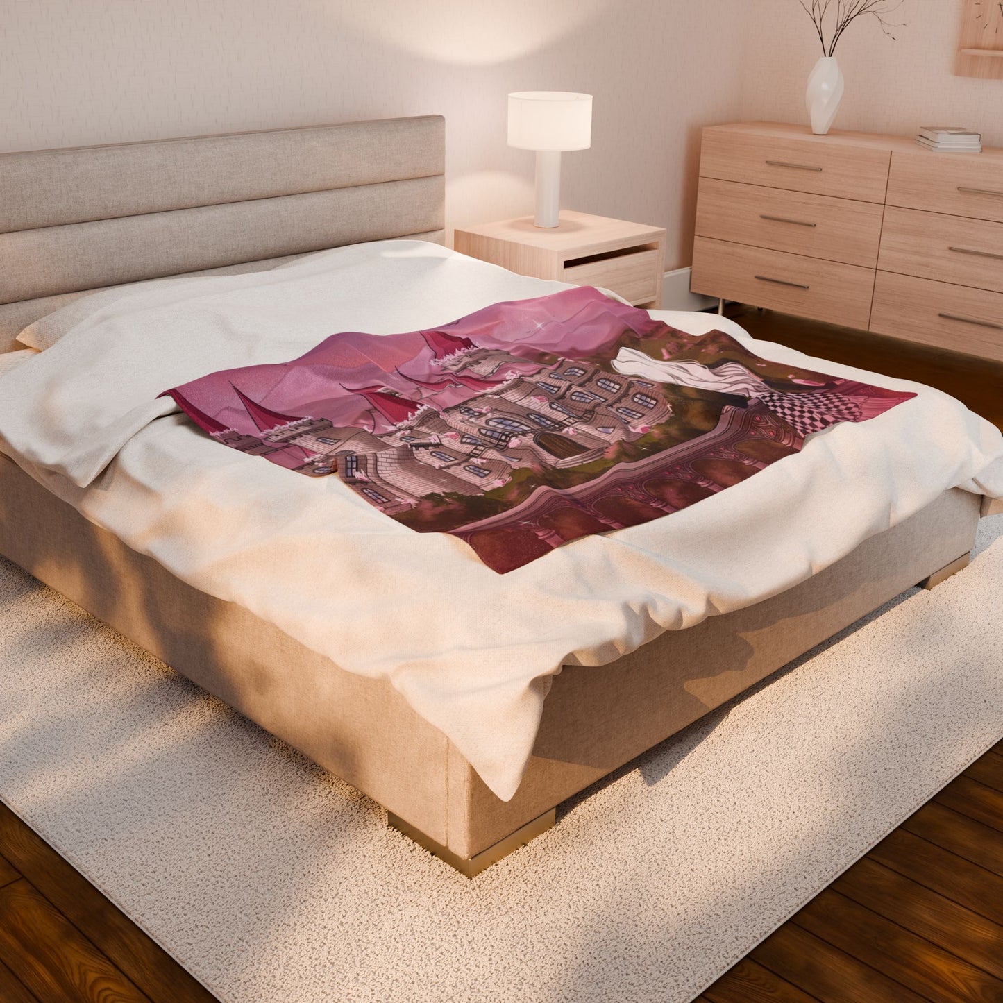 Everland Enchanted Castle Velveteen Plush Blanket