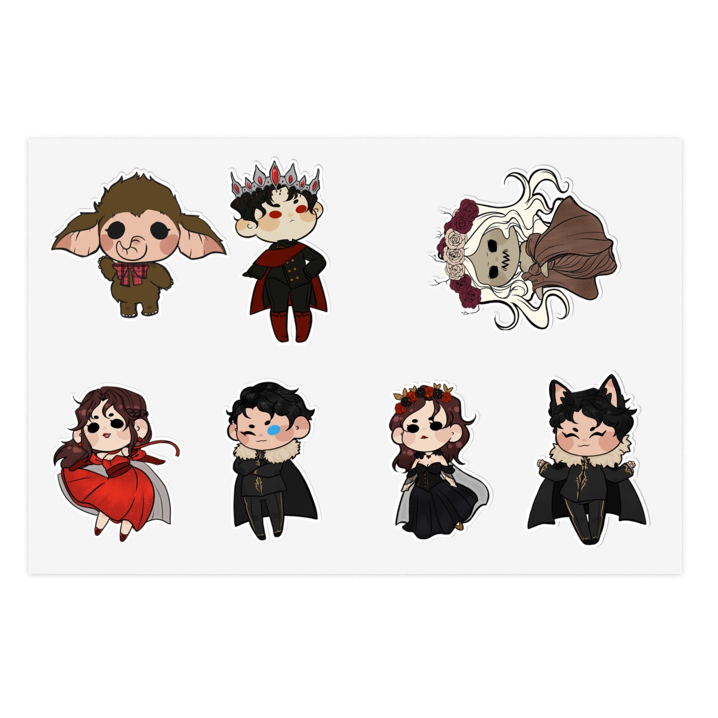 The Crimson Snow Character Sticker Sheets