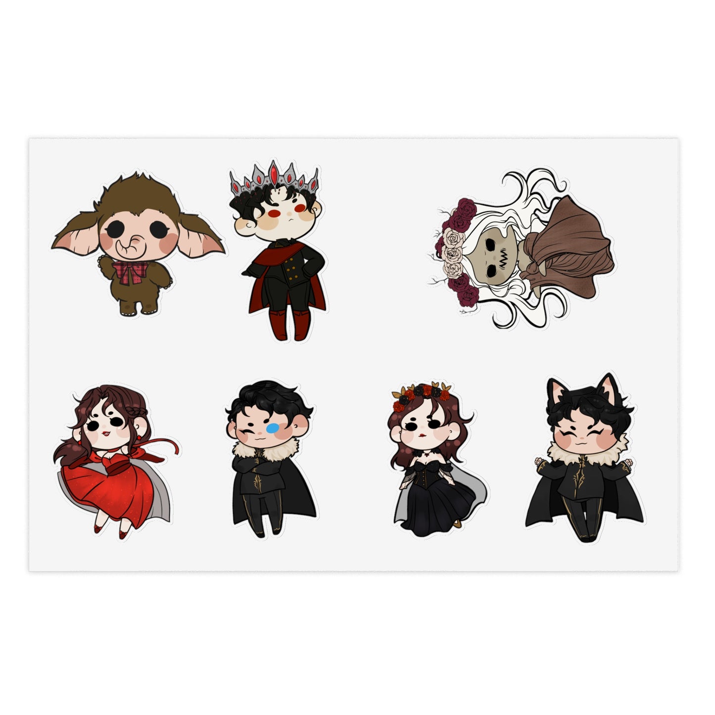 The Crimson Snow Character Sticker Sheets