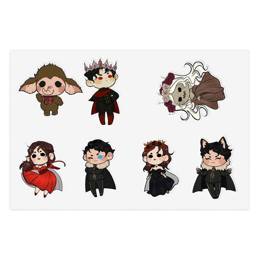 The Crimson Snow Character Sticker Sheets