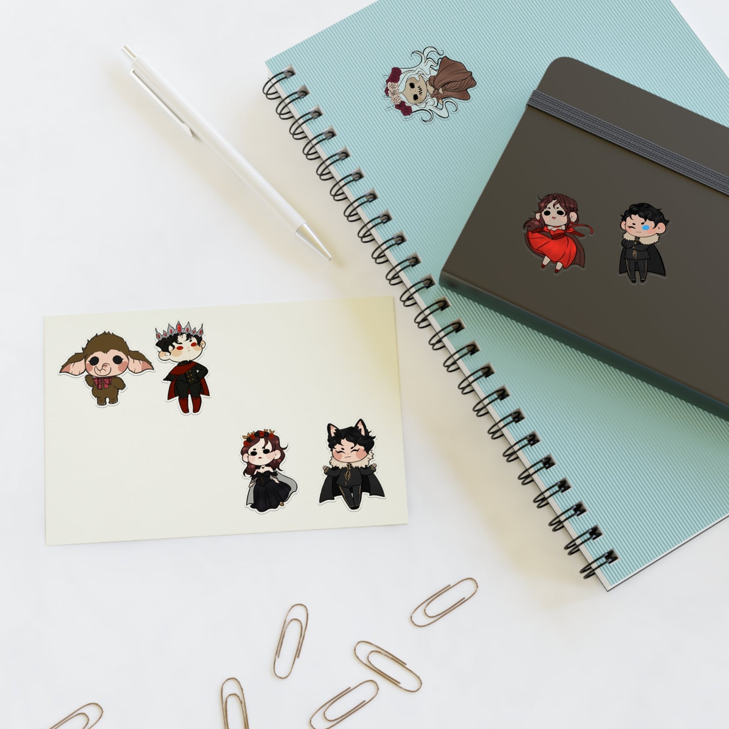 The Crimson Snow Character Sticker Sheets