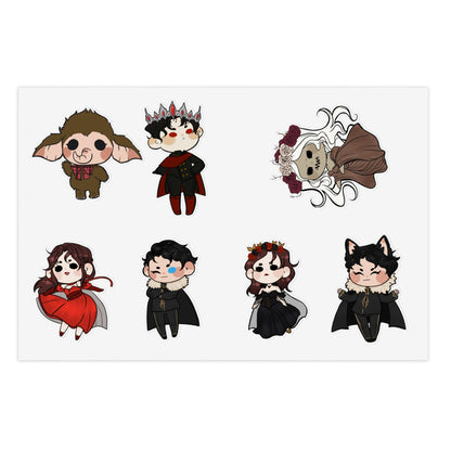 The Crimson Snow Character Sticker Sheets