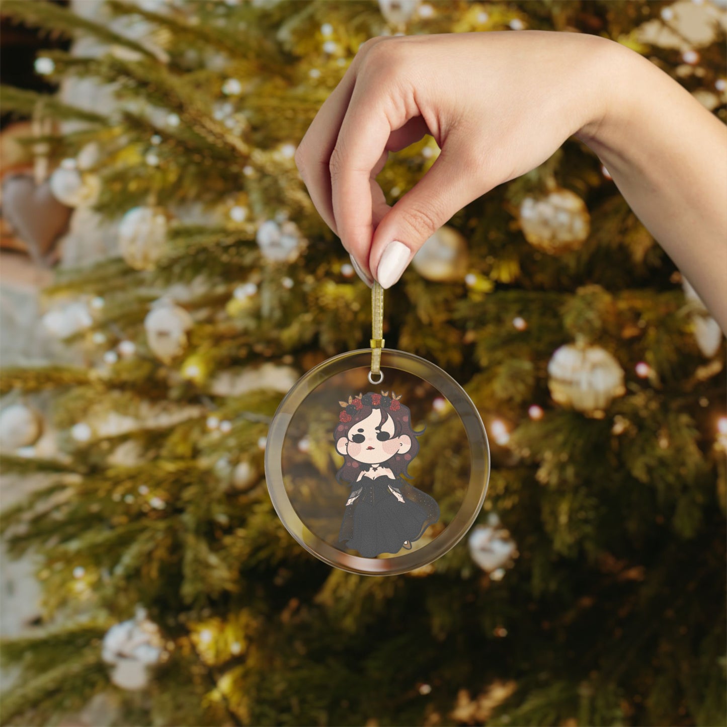The Crimson Snow Crystal Ornament - Seraphine Ashcroft
