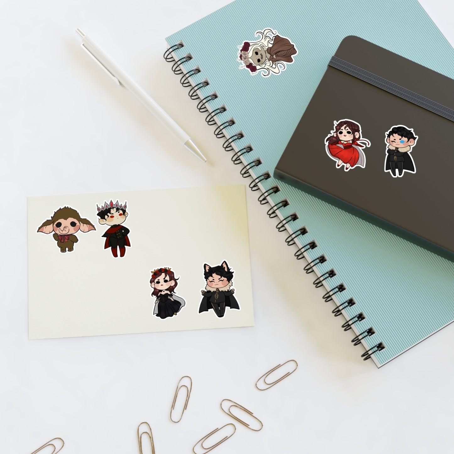 The Crimson Snow Character Sticker Sheets